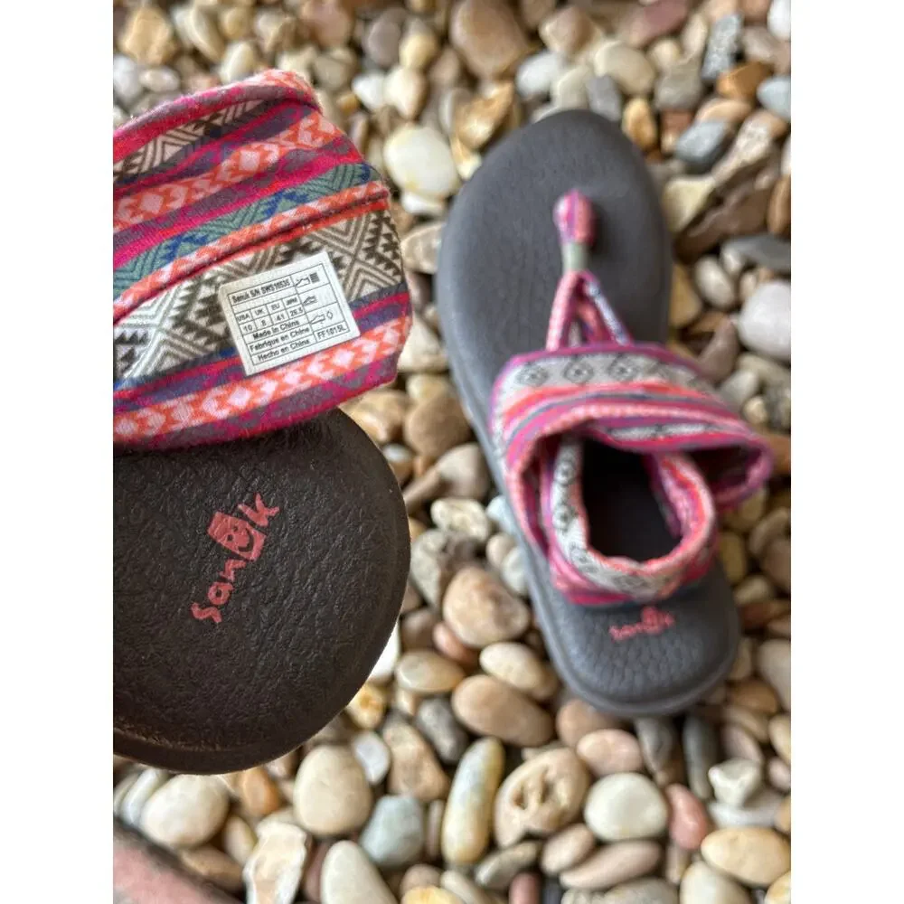 Sanuk Women's Yoga Sling Flip Flop Sandal Southwestern Aztec Comfort‎ Size 10